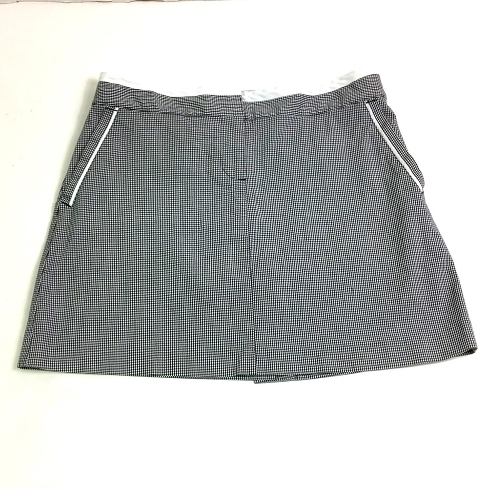 Izod Perform Skort Col-FE Stretch Settirer Black White Check Size 4